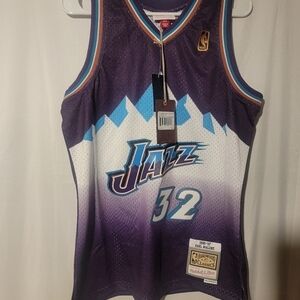 Karl Malone Mitchell & Ness Utah Jazz 1996-1997 HWC Swingman Sewn Jersey Mens M